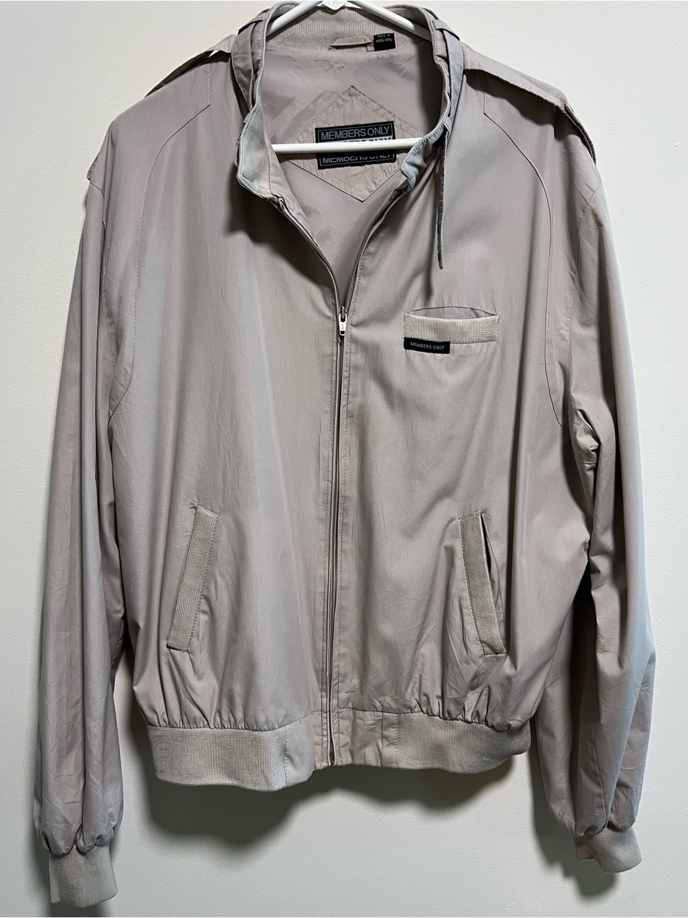 Vintage Members Only Taupe Racer Jacket